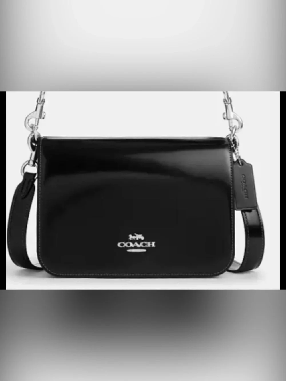 Coach Shiny Leather Black Quinn Purse NWT